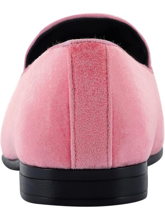 Amali Men\'s Pink Velvet Loafers With Jeweled Bit Slip On Tuxedo Formal Shoes main image 4